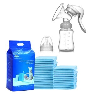 disposable changing mats 60x90(pack of 30)+manual breast pump silicone milk extractor for breastfeeding