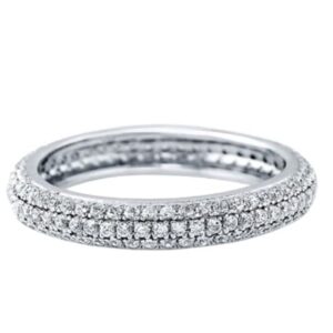 925 sterling silver cubic zirconia with simulated diamond 14k white gold plated ring for women