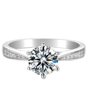 925 sterling silver classic cubic zirconia ring for women elegant wedding jewelry