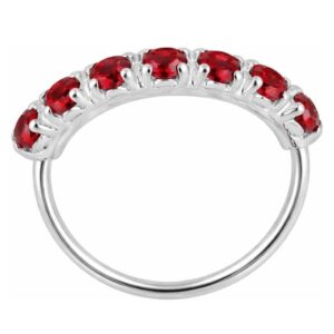 925 sterling silver cz paved seamless nose hoop ring – 7 cubic zirconia continuous nose ring | 8mm 20g hypoallergenic nose piercing jewelry for women