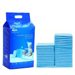 baby disposable changing mats,60x90 cm blue pack of 30