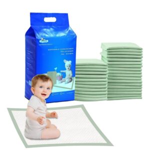 baby disposable changing mats, green pack of 30