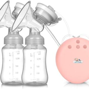electric breast pump double – hands free & wearable with storage box