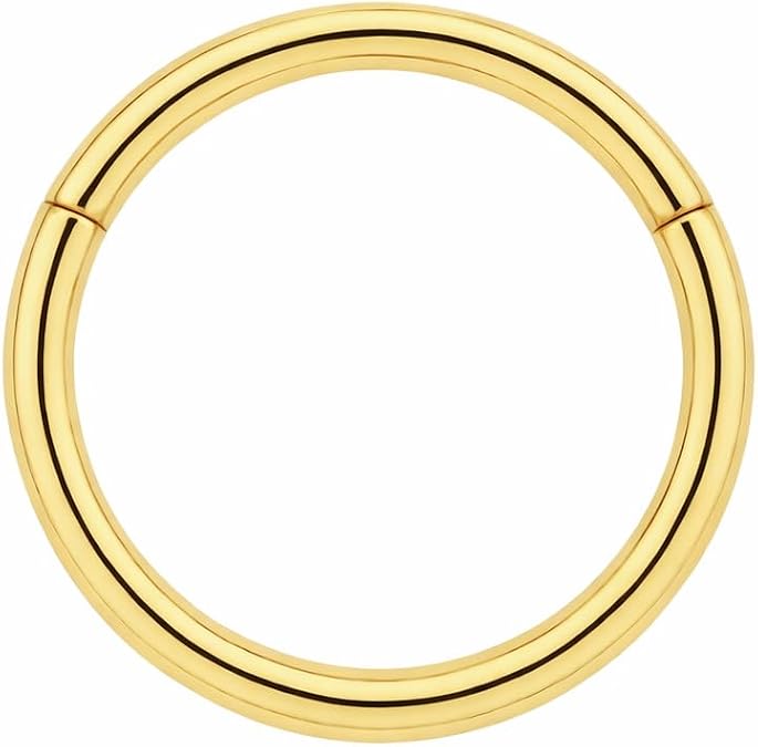 14k solid gold classic hinged segment clicker ring for women – seamless nose, septum & cartilage hoop | minimal everyday fine piercing jewelry | secure easy click closure gift for her 14k solid gold classic hinged segment clicker ring for women – seamless nose, septum & cartilage hoop | minimal everyday fine piercing jewelry | secure easy click closure gift for her