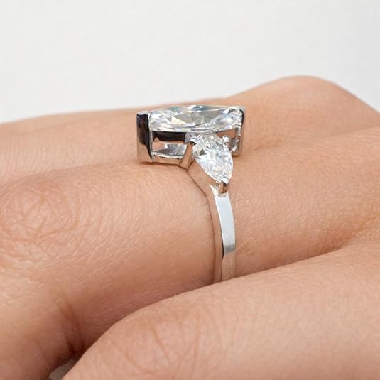 14k white gold finish marquise cut lab created diamond engagement ring for women 14k white gold finish marquise cut lab created diamond engagement ring for women