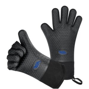 bbq fireproof gloves, heat resistant gloves, non slip silicone oven gloves, grill cut resistant gloves, kitchen safe cooking gloves for oven mitts, barbecue