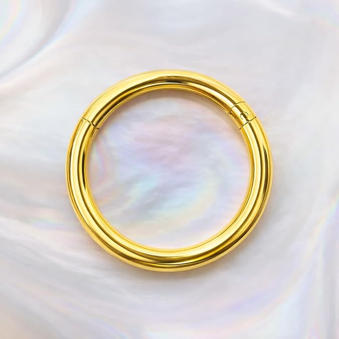 14k solid gold classic hinged segment clicker ring for women – seamless nose, septum & cartilage hoop | minimal everyday fine piercing jewelry | secure easy click closure gift for her 14k solid gold classic hinged segment clicker ring for women – seamless nose, septum & cartilage hoop | minimal everyday fine piercing jewelry | secure easy click closure gift for her