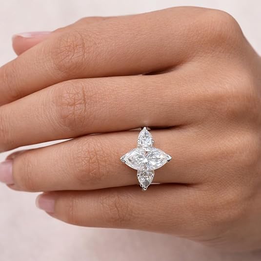 14k white gold finish marquise cut lab created diamond engagement ring for women 14k white gold finish marquise cut lab created diamond engagement ring for women