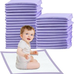 baby disposable changing mats, 60x45cm lavender pack of 30, waterproof, ultra soft & highly absorbent diaper changing pads, leakproof underpads for newborns & infants