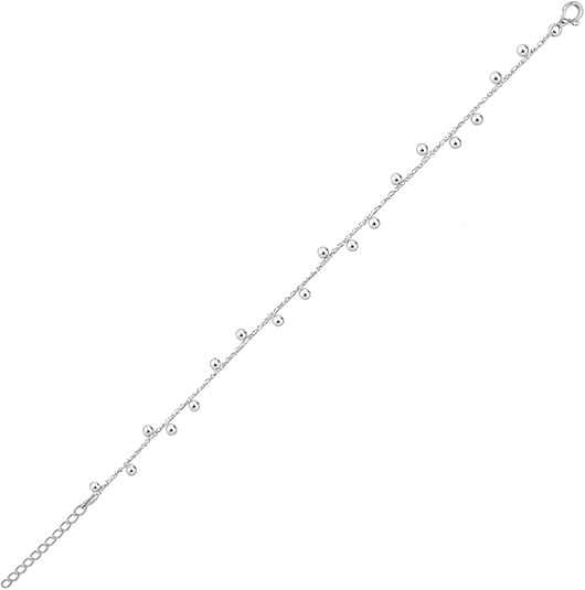 925 sterling silver with rhodium plated drop bead bracelet for women wedding, engagement, anniversary, party, daily wear & christmas gift for her. 925 sterling silver with rhodium plated drop bead bracelet for women wedding, engagement, anniversary, party, daily wear & christmas gift for her.