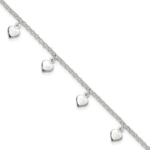 925 sterling silver heart charm anklet bracelet for women love jewelry gift