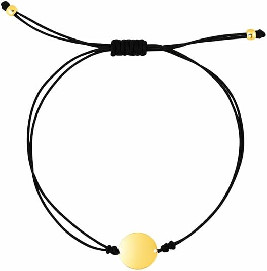 9 1/4 inch black cord adjustable bracelet with 14k yellow gold circle charm – minimalist gold disc string bracelet for women | lightweight everyday jewelry | gift for birthday, anniversary & valentine’s day. 9 1/4 inch black cord adjustable bracelet with 14k yellow gold circle charm – minimalist gold disc string bracelet for women | lightweight everyday jewelry | gift for birthday, anniversary & valentine’s day.