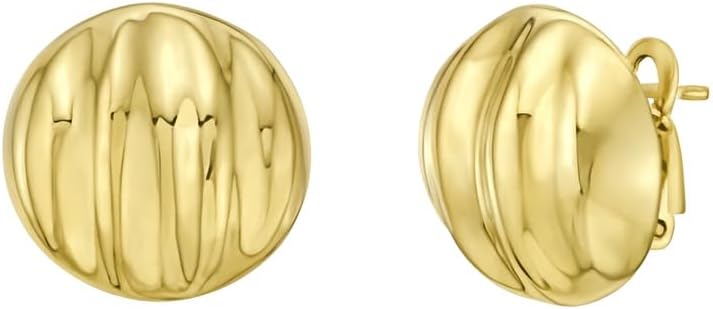 sterling silver yellow gold plated sculpted domed disc women stud earrings for wedding, engagement, anniversary, party, daily wear & christmas gift for her. sterling silver yellow gold plated sculpted domed disc women stud earrings for wedding, engagement, anniversary, party, daily wear & christmas gift for her.