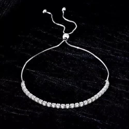 4.00ct round 14k white gold plated with simulated diamond tennis bracelet for women wedding, anniversary, party & daily wear. 4.00ct round 14k white gold plated with simulated diamond tennis bracelet for women wedding, anniversary, party & daily wear.