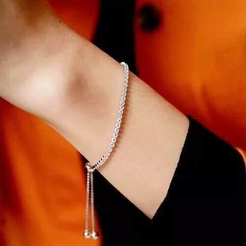 4.00ct round 14k white gold plated with simulated diamond tennis bracelet for women wedding, anniversary, party & daily wear. 4.00ct round 14k white gold plated with simulated diamond tennis bracelet for women wedding, anniversary, party & daily wear.