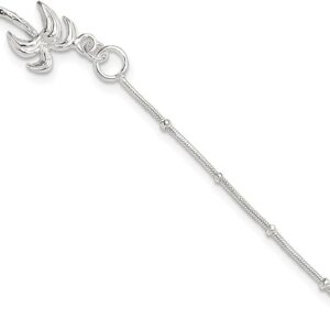 925 sterling silver solid palm tree anklet bracelet for women tropical beach jewelry gift