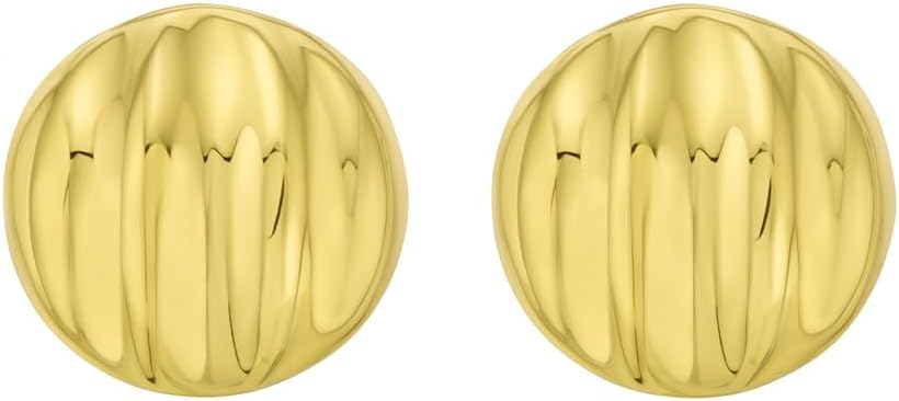 sterling silver yellow gold plated sculpted domed disc women stud earrings for wedding, engagement, anniversary, party, daily wear & christmas gift for her. sterling silver yellow gold plated sculpted domed disc women stud earrings for wedding, engagement, anniversary, party, daily wear & christmas gift for her.