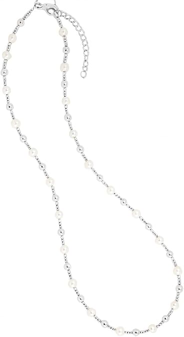 sterling silver rhodium plated women pearl bead bracelet for wedding, engagement, anniversary, party, daily wear & christmas gift for her. sterling silver rhodium plated women pearl bead bracelet for wedding, engagement, anniversary, party, daily wear & christmas gift for her.
