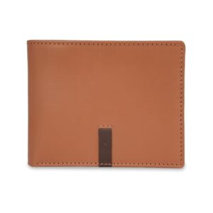 men’s slim leather wallet | bifold wallet with multiple card slots & cash compartment | lightweight pocket wallet | tan brown