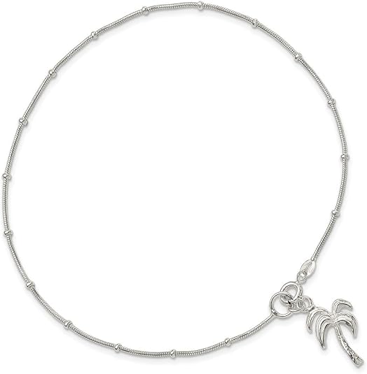 925 sterling silver solid palm tree anklet bracelet for women tropical beach jewelry gift 925 sterling silver solid palm tree anklet bracelet for women tropical beach jewelry gift