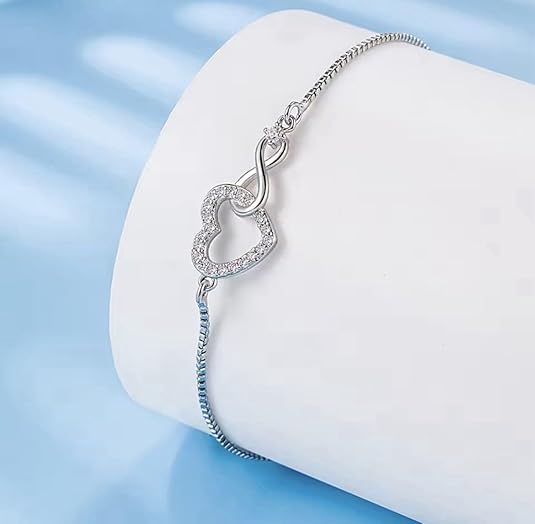 925 sterling silver cubic zirconia custom heart bracelet for women jewelry 925 sterling silver cubic zirconia custom heart bracelet for women jewelry