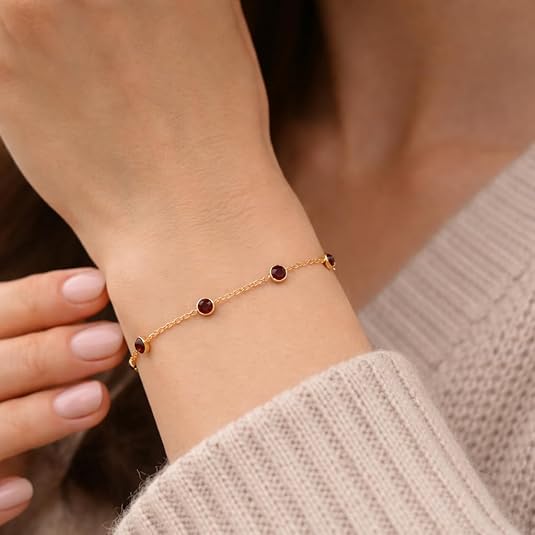 14k yellow gold garnet station bracelet for women – polished red garnet bezel link bracelet | elegant fine gold jewelry | gift for birthday, anniversary & valentine’s day. 14k yellow gold garnet station bracelet for women – polished red garnet bezel link bracelet | elegant fine gold jewelry | gift for birthday, anniversary & valentine’s day.