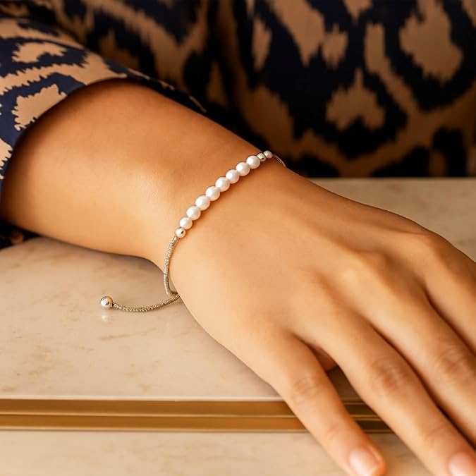 925 sterling silver rhodium plated friendship freshwater pearl drawstring bracelet for women wedding, engagement, anniversary, party, daily wear & christmas gift for her. 925 sterling silver rhodium plated friendship freshwater pearl drawstring bracelet for women wedding, engagement, anniversary, party, daily wear & christmas gift for her.