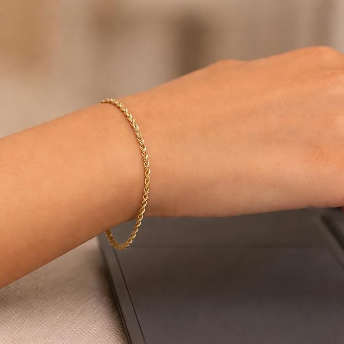 10k yellow gold solid diamond cut rope bracelet – shiny twisted rope chain bracelet for women | gift for birthday, anniversary & valentine’s day. 10k yellow gold solid diamond cut rope bracelet – shiny twisted rope chain bracelet for women | gift for birthday, anniversary & valentine’s day.