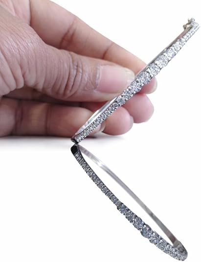 925 sterling silver bangle bracelet with real moissanite stones, 8 inch elegant women’s bangle for wedding, anniversary, daily wear & valentines day gift for her. 925 sterling silver bangle bracelet with real moissanite stones, 8 inch elegant women’s bangle for wedding, anniversary, daily wear & valentines day gift for her.
