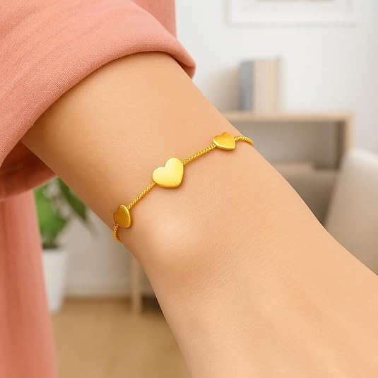 925 sterling silver with yellow gold plated women hearts station bracelet for wedding, engagement, anniversary, party, daily wear & christmas gift for her. 925 sterling silver with yellow gold plated women hearts station bracelet for wedding, engagement, anniversary, party, daily wear & christmas gift for her.