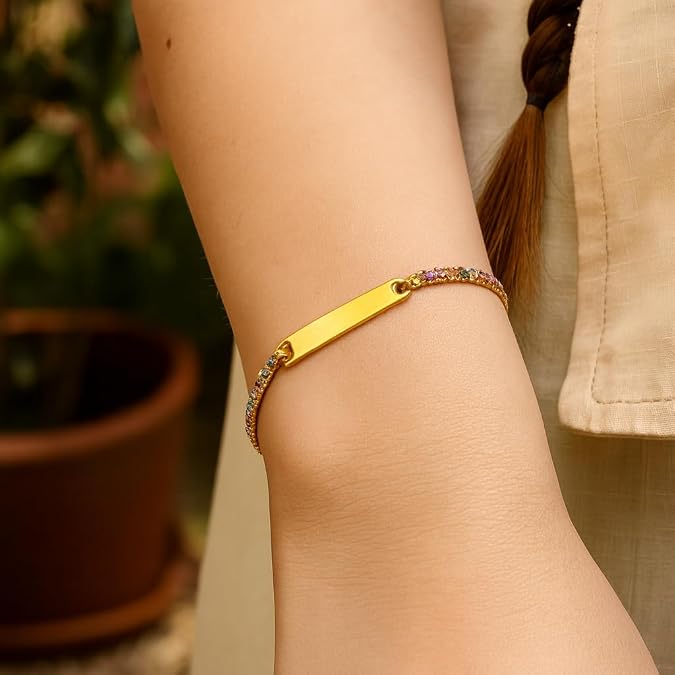 925 sterling silver with cubic zirconia gold plated women rainbow bracelet for wedding, engagement, anniversary, party, daily wear & christmas gift for her. 925 sterling silver with cubic zirconia gold plated women rainbow bracelet for wedding, engagement, anniversary, party, daily wear & christmas gift for her.