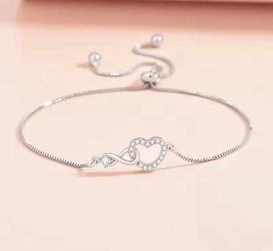 925 sterling silver cubic zirconia custom heart bracelet for women jewelry 925 sterling silver cubic zirconia custom heart bracelet for women jewelry