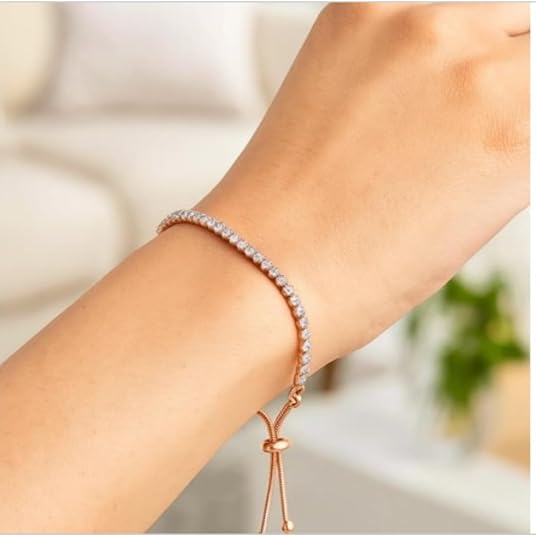 925 sterling silver adjustable tennis style bracelet with cubic zirconia (5.10mm) – classic sparkling bracelet for women, perfect for wedding, anniversary, party, daily wear & gift for her. 925 sterling silver adjustable tennis style bracelet with cubic zirconia (5.10mm) – classic sparkling bracelet for women, perfect for wedding, anniversary, party, daily wear & gift for her.