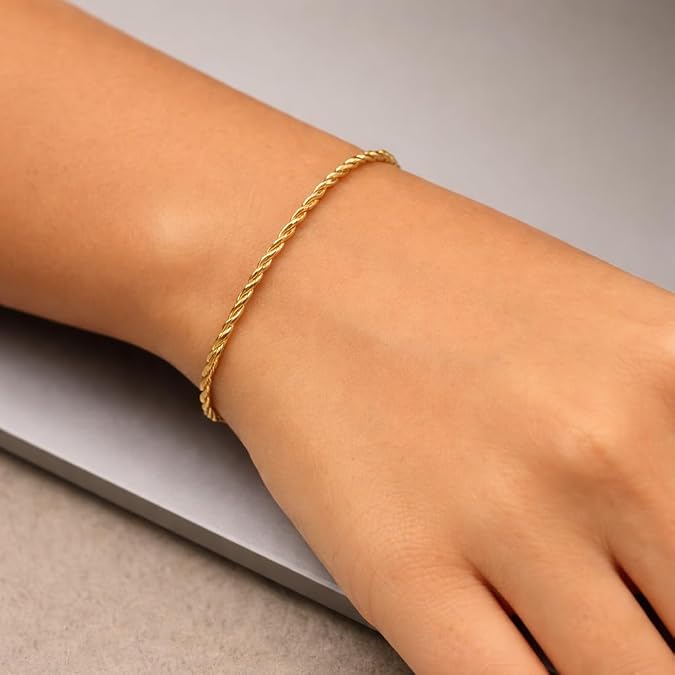 10k yellow gold solid diamond cut rope bracelet – shiny twisted rope chain bracelet for women | gift for birthday, anniversary & valentine’s day. 10k yellow gold solid diamond cut rope bracelet – shiny twisted rope chain bracelet for women | gift for birthday, anniversary & valentine’s day.