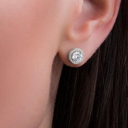 925 sterling silver round shaped cubic zirconia halo stud earrings – jewelry for wedding, anniversary, birthday & everyday wear for women 925 sterling silver round shaped cubic zirconia halo stud earrings – jewelry for wedding, anniversary, birthday & everyday wear for women