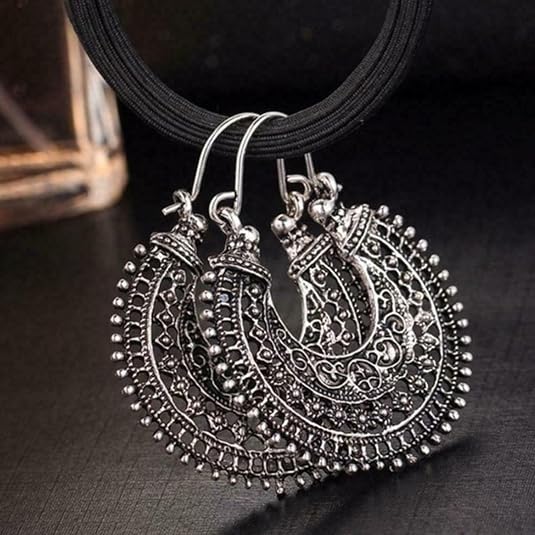 925 sterling silver vintage tibetan style charm hook earrings, boho inspired elegant dangle drop earrings, lightweight artisan inspired jewelry 925 sterling silver vintage tibetan style charm hook earrings, boho inspired elegant dangle drop earrings, lightweight artisan inspired jewelry
