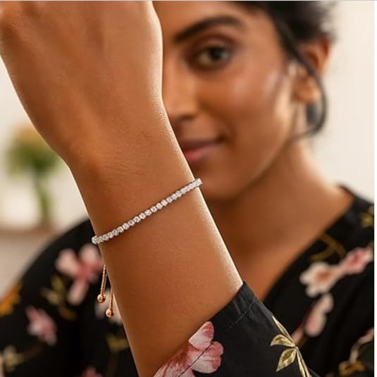 925 sterling silver adjustable tennis style bracelet with cubic zirconia (5.10mm) – classic sparkling bracelet for women, perfect for wedding, anniversary, party, daily wear & gift for her. 925 sterling silver adjustable tennis style bracelet with cubic zirconia (5.10mm) – classic sparkling bracelet for women, perfect for wedding, anniversary, party, daily wear & gift for her.