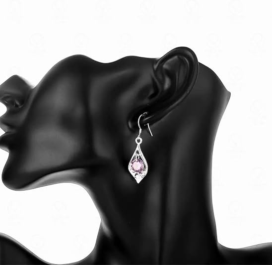925 sterling silver purple cz crystal teardrop dangle earrings for women – elegant drop hook earrings, sparkling silver jewelry gift for wife, mom 925 sterling silver purple cz crystal teardrop dangle earrings for women – elegant drop hook earrings, sparkling silver jewelry gift for wife, mom