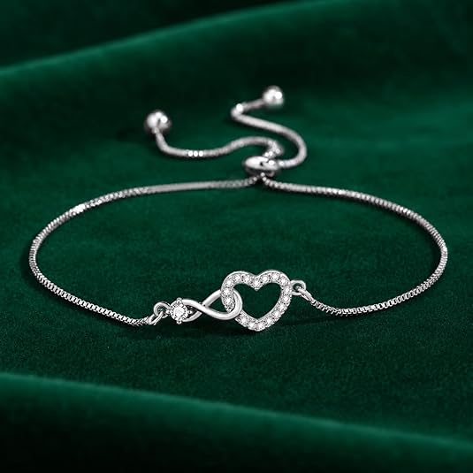 925 sterling silver cubic zirconia custom heart bracelet for women jewelry 925 sterling silver cubic zirconia custom heart bracelet for women jewelry
