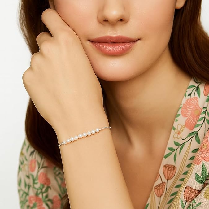 925 sterling silver rhodium plated friendship freshwater pearl drawstring bracelet for women wedding, engagement, anniversary, party, daily wear & christmas gift for her. 925 sterling silver rhodium plated friendship freshwater pearl drawstring bracelet for women wedding, engagement, anniversary, party, daily wear & christmas gift for her.