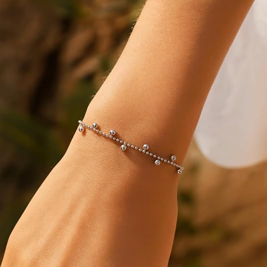 925 sterling silver rhodium plated drop bead bracelet for women wedding, engagement, anniversary, party, daily wear & christmas gift for her. 925 sterling silver rhodium plated drop bead bracelet for women wedding, engagement, anniversary, party, daily wear & christmas gift for her.