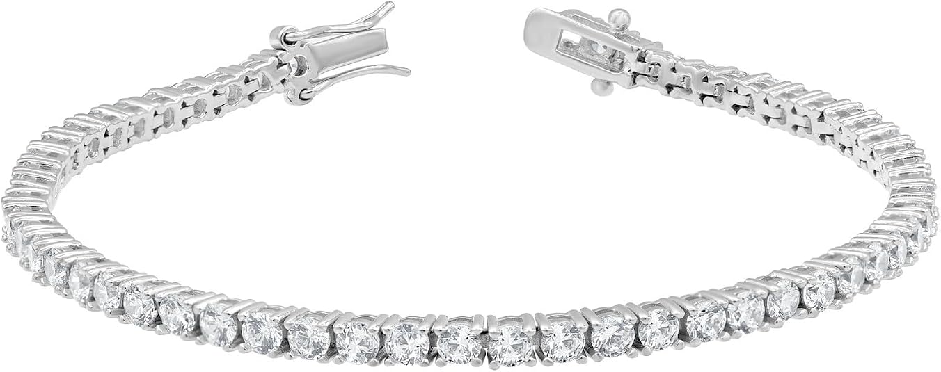 925 sterling silver round cut cubic zirconia tennis bracelet for women, sparkling cz tennis bracelet, fine jewelry gift 925 sterling silver round cut cubic zirconia tennis bracelet for women, sparkling cz tennis bracelet, fine jewelry gift