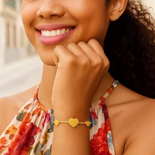 925 sterling silver with yellow gold plated women hearts station bracelet for wedding, engagement, anniversary, party, daily wear & christmas gift for her. 925 sterling silver with yellow gold plated women hearts station bracelet for wedding, engagement, anniversary, party, daily wear & christmas gift for her.