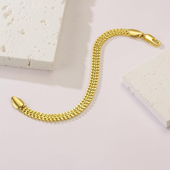 14k gold plated cuban link chain bracelet for women & men, trendy gold bracelets for daily wear, party, wedding & anniversary. 14k gold plated cuban link chain bracelet for women & men, trendy gold bracelets for daily wear, party, wedding & anniversary.