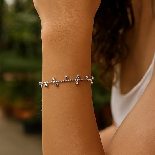 925 sterling silver rhodium plated drop bead bracelet for women wedding, engagement, anniversary, party, daily wear & christmas gift for her. 925 sterling silver rhodium plated drop bead bracelet for women wedding, engagement, anniversary, party, daily wear & christmas gift for her.