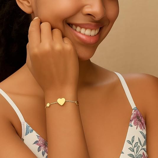 925 sterling silver with yellow gold plated women hearts station bracelet for wedding, engagement, anniversary, party, daily wear & christmas gift for her. 925 sterling silver with yellow gold plated women hearts station bracelet for wedding, engagement, anniversary, party, daily wear & christmas gift for her.