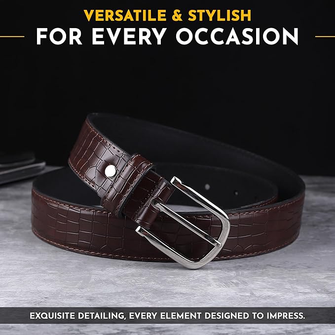 classic brown crocodile texture women’s belt with silver buckle. classic brown crocodile texture women’s belt with silver buckle.