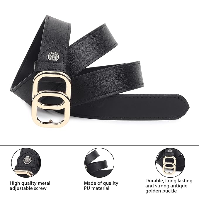 elegant black women’s casual leather belt with gold buckle. elegant black women’s casual leather belt with gold buckle.