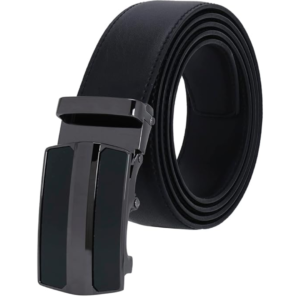 men’s black automatic buckle formal casual leather belt