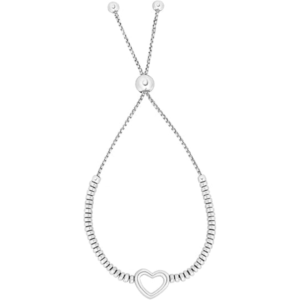 925 sterling silver with rhodium plated heart bead friendship bracelet for women wedding, engagement, anniversary, party, daily wear & christmas gift for her.